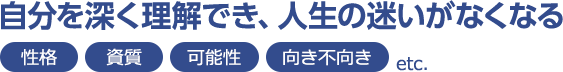 自分を深く理解でき、人生の迷いがなくなる 性格 資質 可能性 向き不向きetc