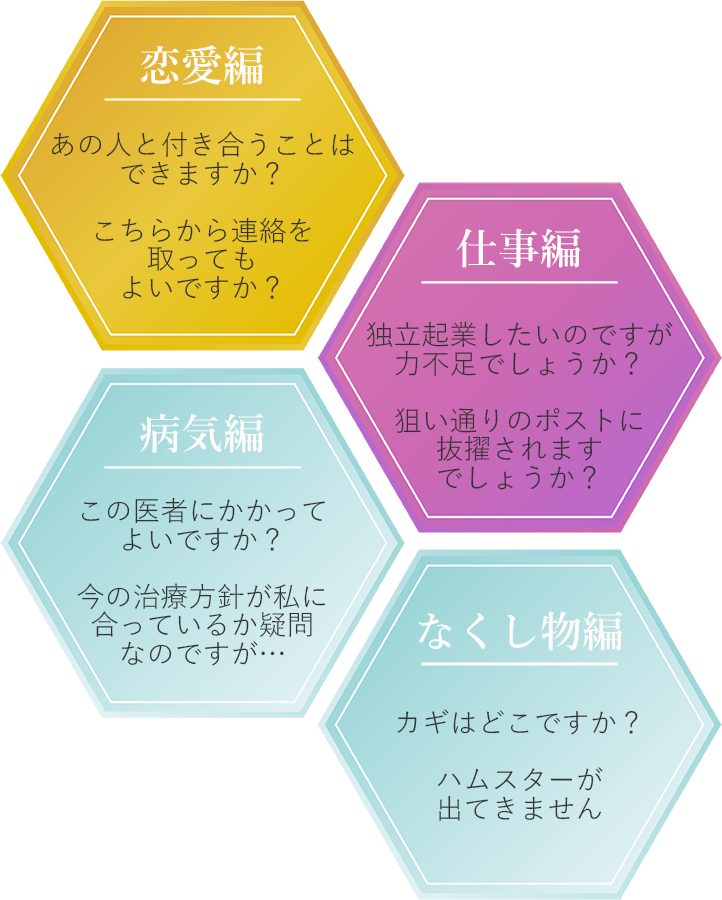 恋愛仕事病気なくし物
